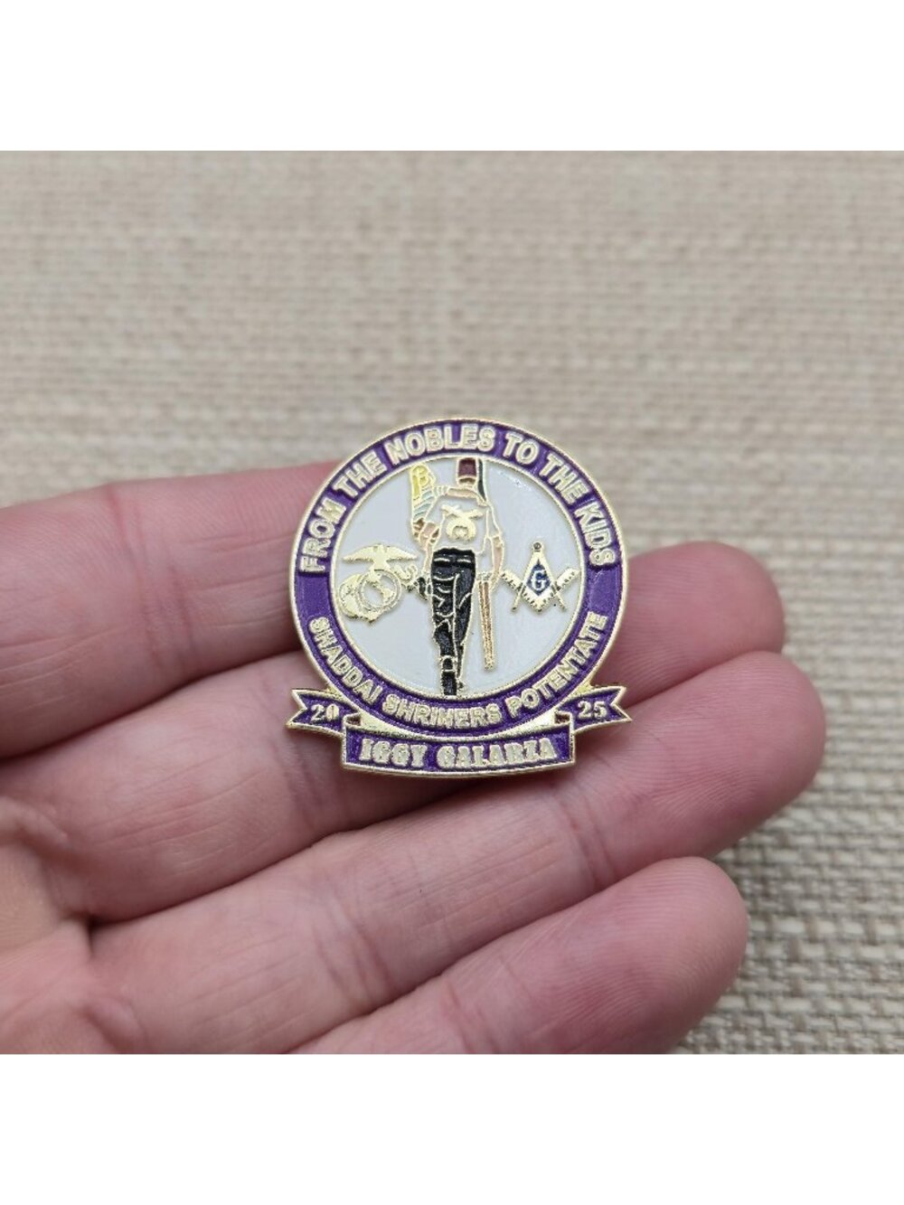 Shaddai Shriners Potentate Iggy Galarza 2025 Masonic Enamel Pin A8564